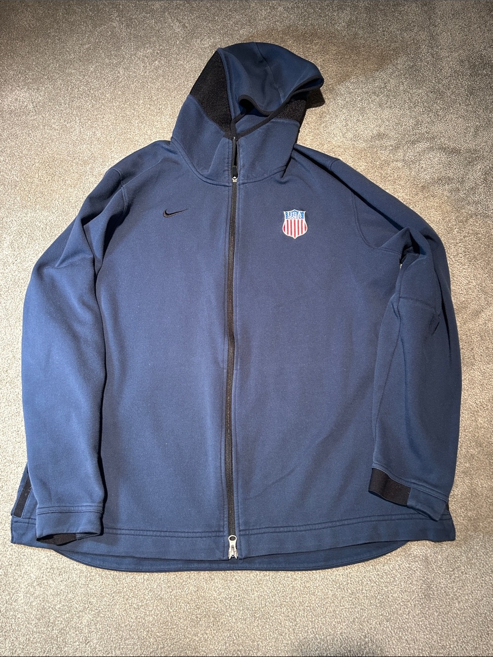 Nike Men’s Navy Hooded Full-Zip Jacket with Shield Crest